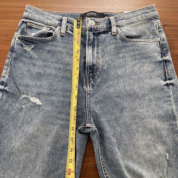 Hudson Jeans Women Size 29 Holly Straight High Rise Distressed Blue - Picture 8 of 9